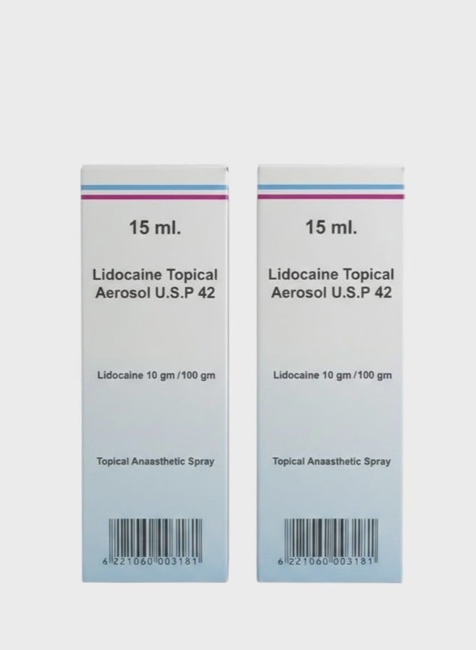 Lidocaine Topical Spray 15 ml - (Pack of 2)